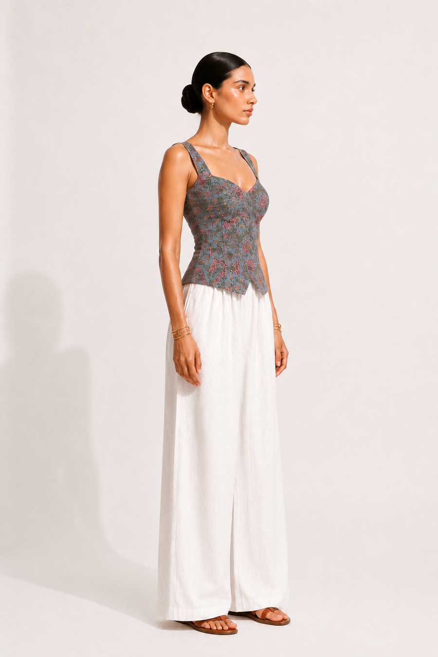 Sweetheart Neck Printed Top
