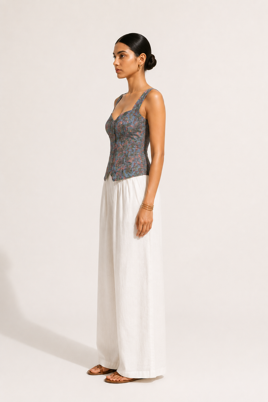 Sweetheart Neck Printed Top