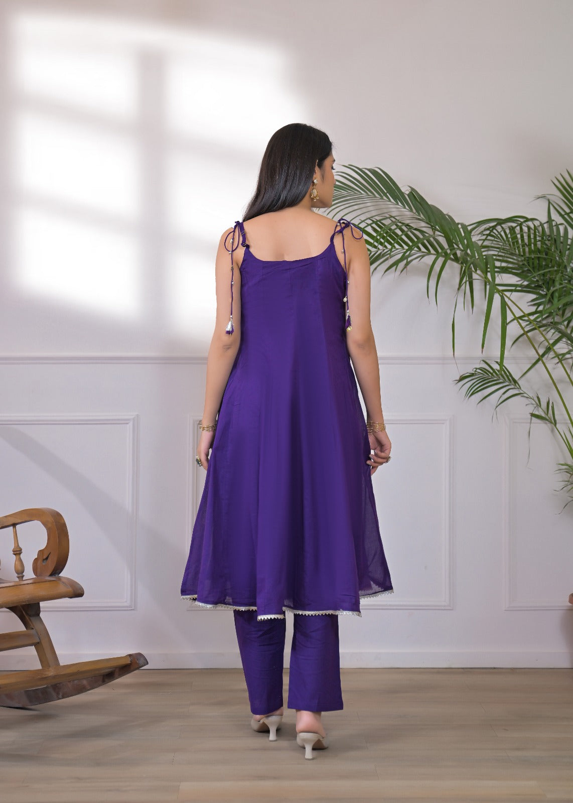 PURPLE COTTON MIRROR DRESS
