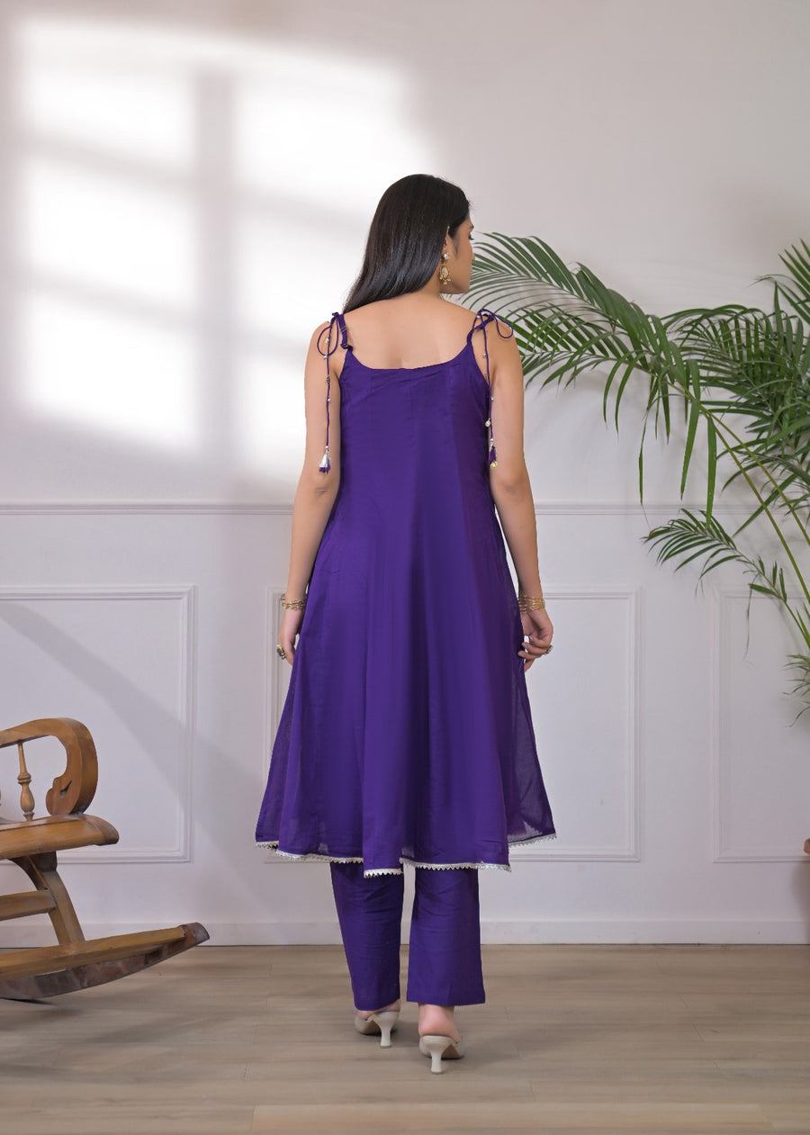 PURPLE COTTON MIRROR DRESS